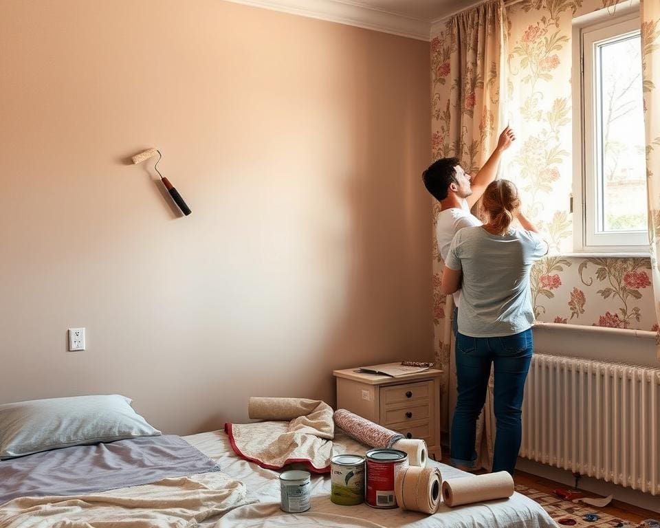 Schilderen en behangen slaapkamer muren