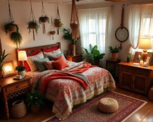 Slaapkamerinspiratie voor een bohemien look