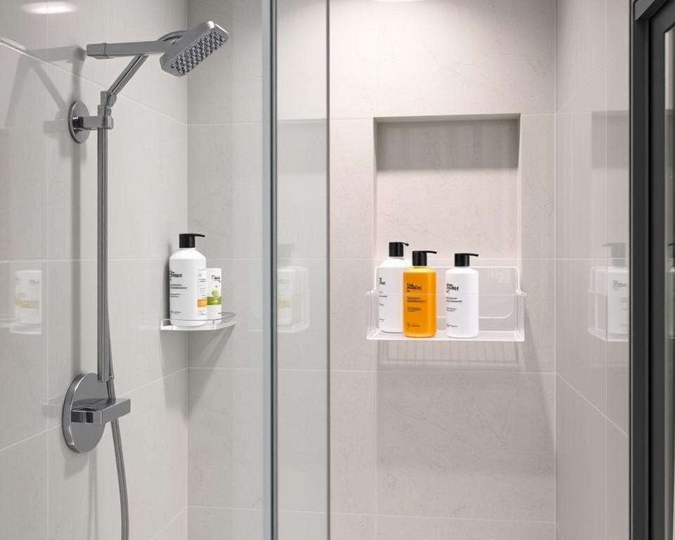 Shampoo-opslag voor een opgeruimde douche