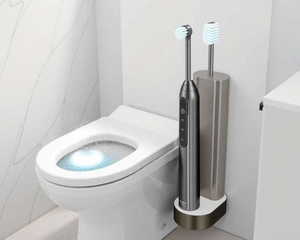 Toiletborstel met automatische reinigingsfunctie