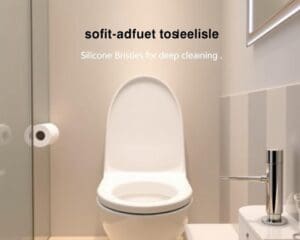 Toiletborstel met siliconen haren voor grondige reiniging