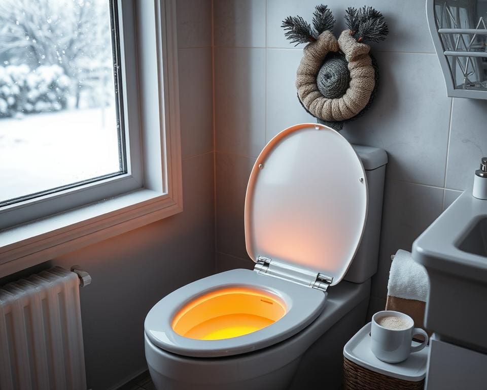 Toiletbril met verwarmde zitting voor koude dagen