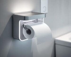 Toiletrolhouder met automatisch afrolsysteem