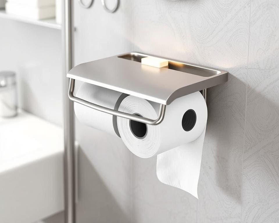 Toiletrolhouder met meerdere compartimenten