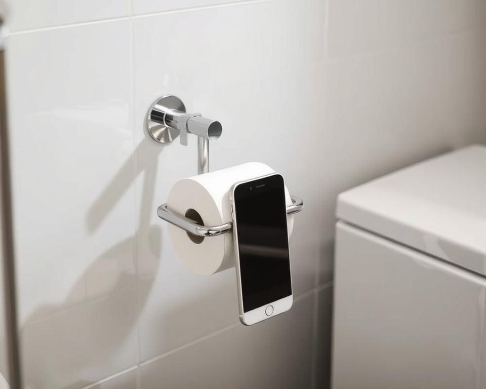 toilethouder met smartphone houder