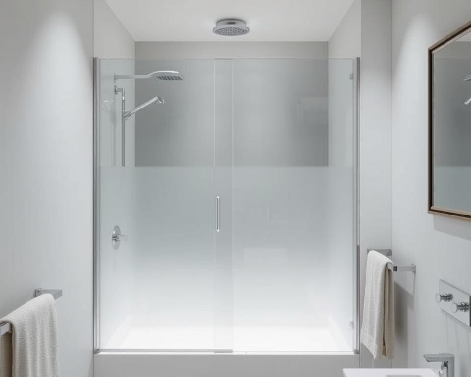 Douchedeur met rookglas voor extra privacy