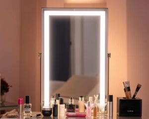 Spiegel met ingebouwde verlichting voor make-up