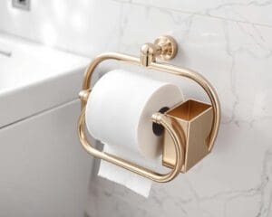 Toiletpapierhouder met luxe uitstraling en opbergruimte